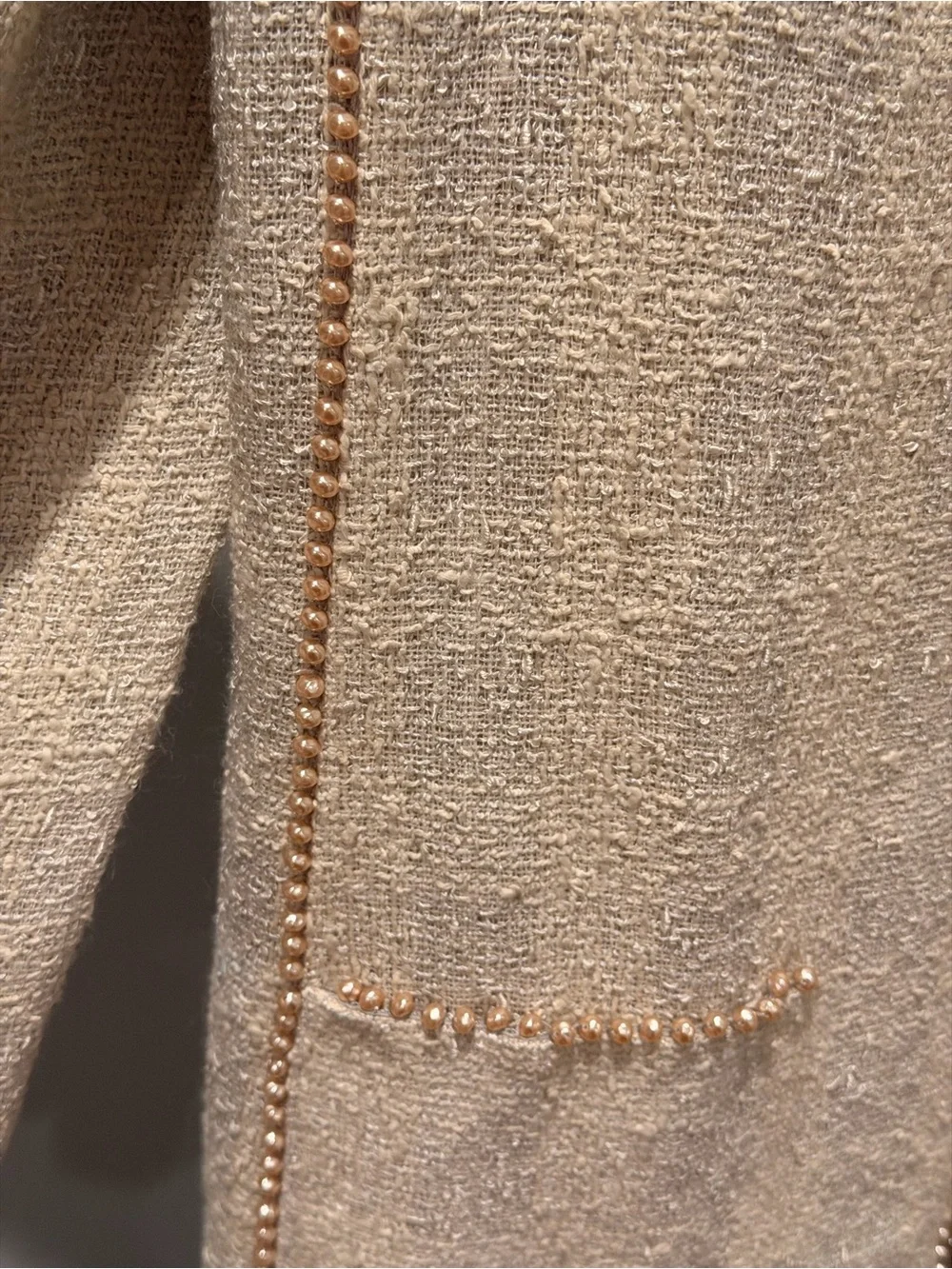 Chanel Cream Bouclé Open-Front Jacket